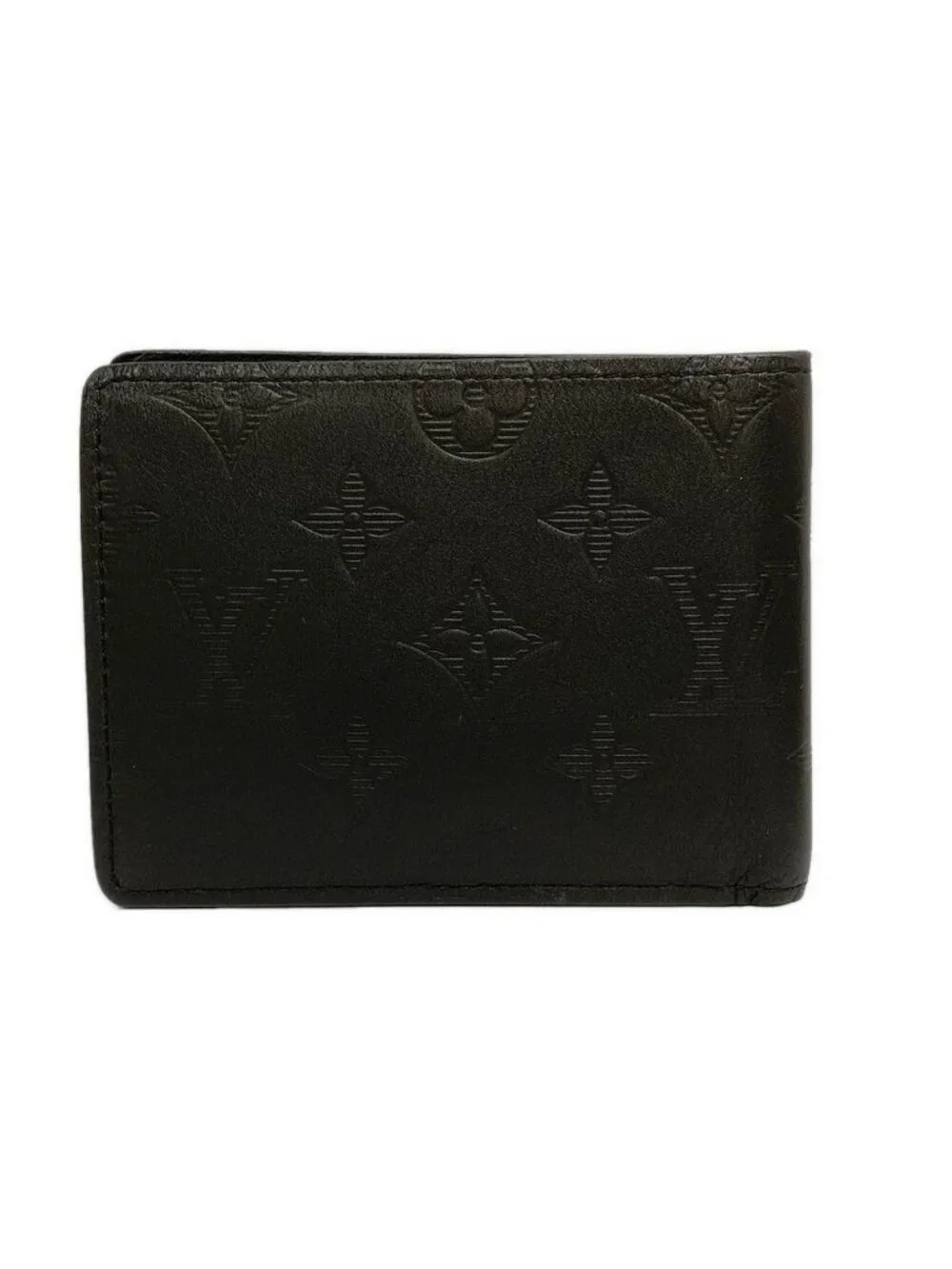 Louis Vuitton Billfold Monogram Shadow Portefeuille Multiple Noir Leather Wallet